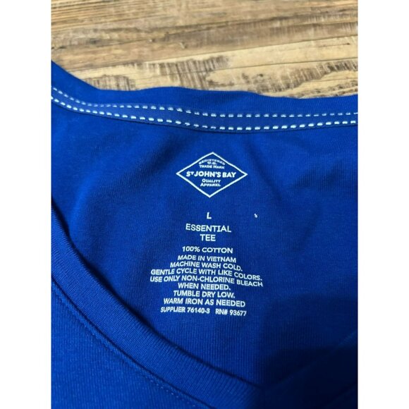 Lot 4 St. John’s Bay Women’s Shirts L Green Mint White Blue Long & 3/4 Sleeve - Picture 6 of 6